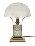 Chrome Art Deco Table Lamp with Clock